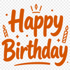 A vector graphic illustration of a birthday message with colorful text.