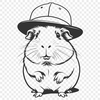 Happy Guinea Pig in a Fancy Hat A cartoon illustration of a happy guinea pig wearing a hat.