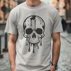 Free SVG Clip Art Design - Dripping Skull Gothic Symbol A stylized digital illustration of a dripping skull with gothic details.