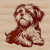 Sitting Havanese Dog Clip Art A sitting havanese dog, breed illustration.