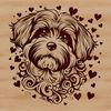 Whimsical Havanese Head Design A stylized illustration of a Havanese dog's head with intricate details and ornate design elements.