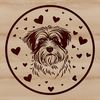 Adorable Havanese Puppy with Love Hearts Outline A vector graphic design featuring a Havanese puppy with hearts integrated into its outline or fur.