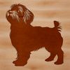 Curly Cutie Dog Breed Illustration A small to medium-sized dog breed with a curly coat, standing on its hind legs.