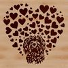 Havanese Dog Silhouette with Love Hearts A smiling Havanese dog with love hearts surrounding its head.