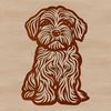 Cute Havanese Breed Dog Illustration A seated Havanese dog with curly fur, suitable for use in digital designs and crafts.