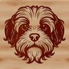 Cute Havanese Head Clip Art A digital illustration of a Havanese dog's head in vector format.