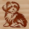 Havanese Dog Clip Art Illustration Close-up illustration of a Havanese dog sitting upright, designed as a digital clip art.