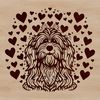 Friendly Havanese Dog with Love Hearts A small breed dog with a friendly expression, surrounded by love hearts.