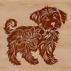 A standing Havanese dog with an ornate design, suitable for vector art projects.