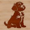 A small breed dog with silky fur and floppy ears sits on its haunches.