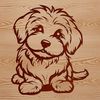 Fluffy White Havanese Dog Breed Illustration A small, fluffy white dog breed, the Havanese, sitting on its hind legs with a calm expression.
