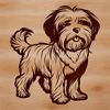 High-Resolution SVG Havanese Clip Art Image A high-quality digital illustration of a standing Havanese dog breed.