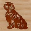 Havanese Puppy Sitting Portrait A close-up illustration of a Havanese dog sitting on a surface.