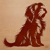 Adorable White Havanese Breed Dog Clipart A small white dog breed with a curly coat, sitting on the floor.