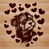 Adorable Vector Design featuring a Havanese Breed An SVG vector design featuring a cute Havanese breed dog with hearts incorporated into its design.