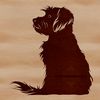 White Dog Silhouette in SVG Format A small, white Havanese dog sitting on a surface.