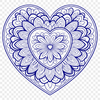 Beautiful Heart Design with Mandalas An ornate vector heart symbol with mandala-inspired motifs and symmetrical design elements.