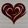 A stylized heart shape with bold lines and sharp edges, suitable for use in graphic design and crafting projects.