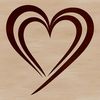 A geometric heart shape vector design with clean lines and simple outline.