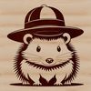 A small, prickly hedgehog wearing a tiny hat, suitable for digital use.