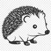 Detailed SVG Design of a Happy Hedgehog A detailed illustration of a hedgehog in vector format, suitable for various design and crafting applications.