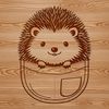 Cute Hedgehog Vector Illustration An illustration of a hedgehog in a neutral color palette, suitable for vector design and cutting machine templates.