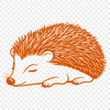 Quilled Hedgehog Graphic Illustrative hedgehog graphic with detailed texture and outline.