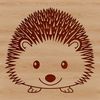 A detailed illustration of a small mammal with spikes, commonly known as a hedgehog.
