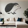 Prickly Creature Silhouette A small, spiny mammal with distinctive facial features and curled-up body.