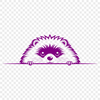 Whimsical Hedgehog Silhouette A small hedgehog peeking out from behind a leafy branch.