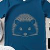 Curious Hedgehog Peek-a-boo Design A detailed vector illustration of a curious hedgehog peeking out from behind a leaf.