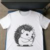 Vector Hedgehog Design for Cutting Machines A detailed illustration of a hedgehog, suitable for vector design and cutting machine stencils.