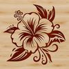 Large Flower SVG Graphic A single hibiscus flower with large, showy petals and prominent center.