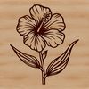 Colorful Floral Pattern A colorful illustration of a hibiscus flower with large, showy blooms and pointed leaves.