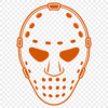 Hockey Protective Gear Illustration A vector illustration of a hockey player's protective gear, including a helmet with a face mask.