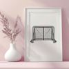 Hockey Goal Clip Art Illustration of a hockey goal with nets and posts, vector art suitable for printing or cutting.