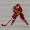 Mid-Action Hockey Player Illustration A stylized illustration of a hockey player in mid-action.