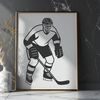 Vector Art of a Hockey Athlete in Motion A detailed illustration of a hockey player in action, suitable for vector art and cutting machine designs.