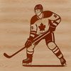 SVG illustration of an ice hockey player in action.