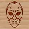 Hockey Mask Design SVG Hockey player with mask and stick in action, vector illustration for sport designs.