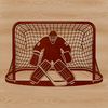 A stylized illustration of a hockey player in action, showcasing their skills on the ice.