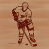 Free Stylized Hockey Illustration Download A stylized illustration of a hockey player in action.