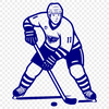 Active Hockey Player Illustration A detailed vector illustration of a hockey player in action.