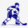 Hockey Player Vector Graphic A graphic representation of a hockey player in action, suitable for use in vector design.