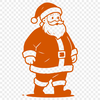 Vector graphic representation of Santa Claus in traditional attire