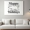 Vector Christmas quote design with holiday phrases and festive illustrations
