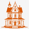 Traditional Single-Family Residence Vector Design A simple vector design of a single-family residence with a traditional roof.