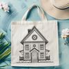 Rectangular House Design A simple 2D illustration of a house with a rectangular shape and sloping roof.