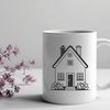 A simple line drawing of a house, suitable for vector design projects.
