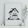 Simple House Vector Graphic Vector graphic representation of a typical home with basic architectural details.